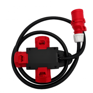 CEE32 Stromverteiler 1 auf 3 zur Verteilung eines 400V CEE32 Anschlusses auf drei Steckdosen