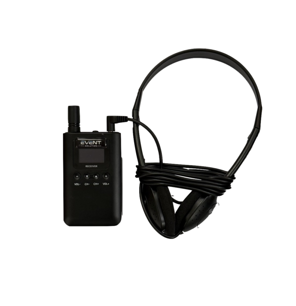 Tourguide Empfänger mit Kopfhörer für drahtlose Audioübertragung bei Führungen